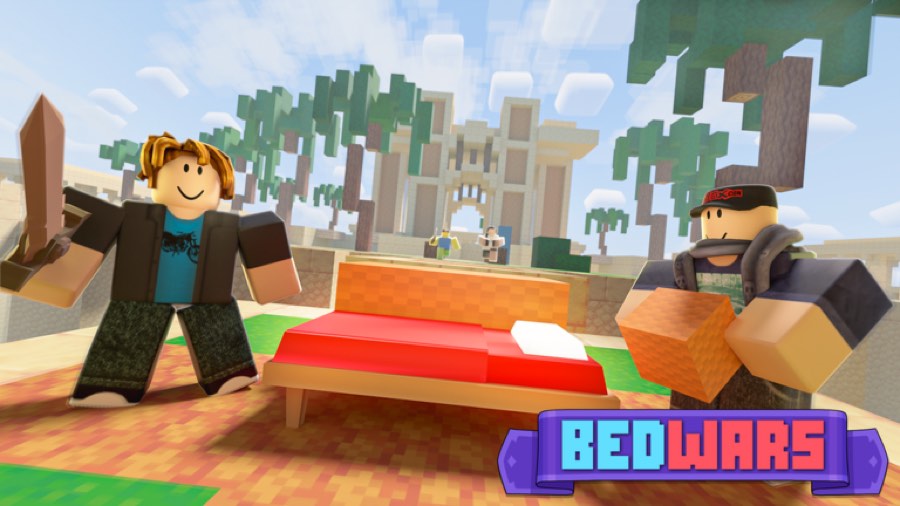 Two players facing off across a bed on a castle map